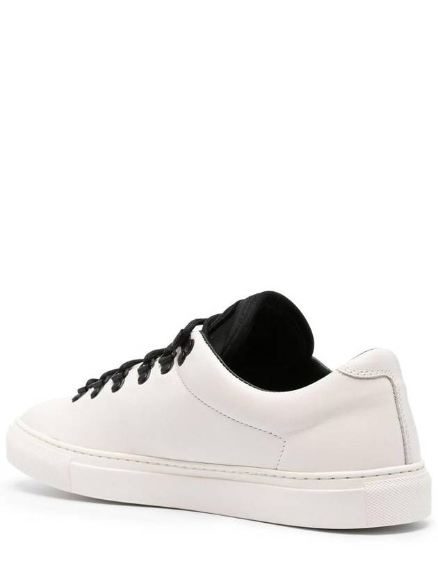 S0101 Logo Lace-Up Leather Low Top Sneakers White - STONE ISLAND - BALAAN 4