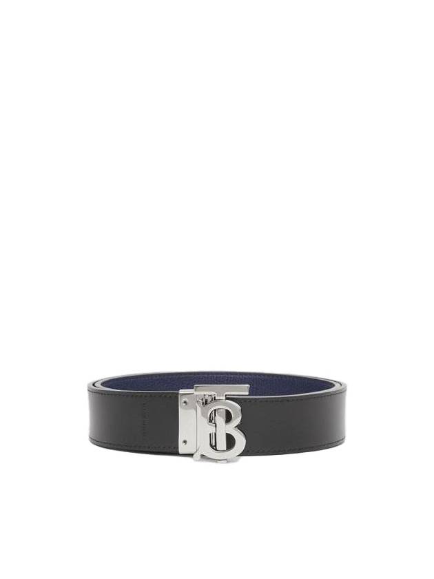 Reversible Monogram Leather Belt Navy - BURBERRY - BALAAN 3