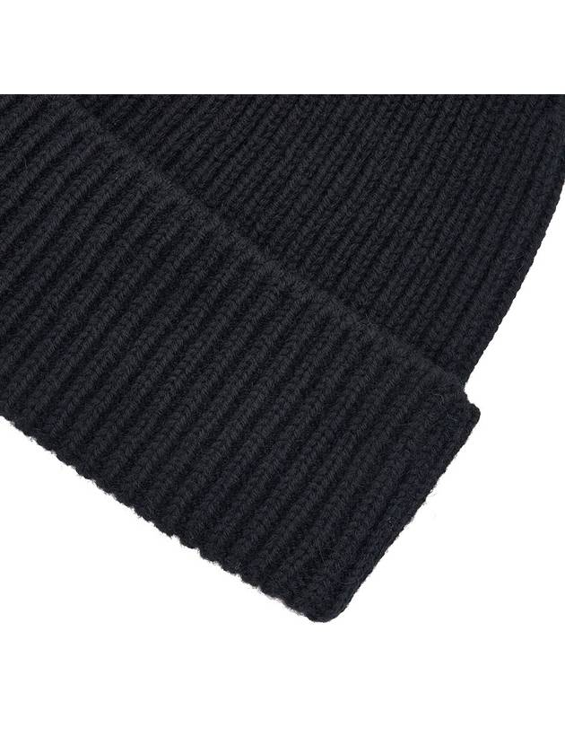 Embroidered Ribbed Cashmere Beanie Black - BURBERRY - BALAAN 9