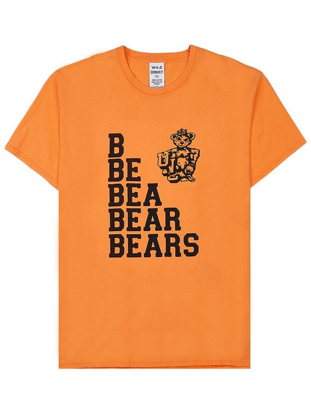 Wild Donkey Bears printed cotton tshirt T BEARS STRONG WASHED ORANGE - WILD DONKEY - BALAAN 10