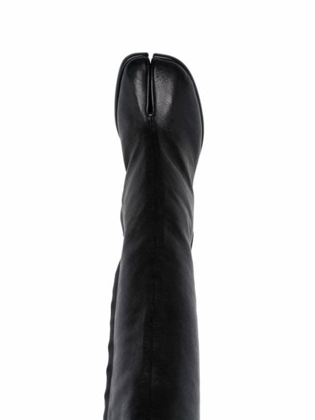 Tabi Knee High Calf Leather Long Boots Black - MAISON MARGIELA - BALAAN 5