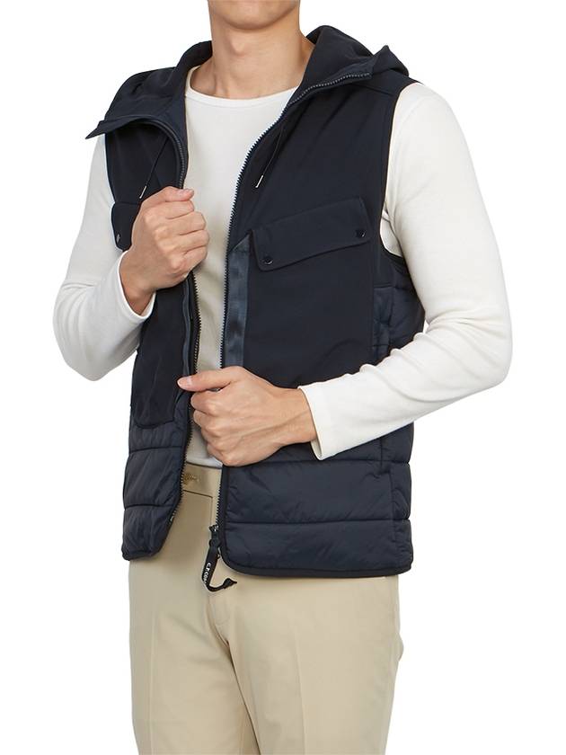 Shell R Mix Goggle Hooded Padded Vest Navy - CP COMPANY - BALAAN 7