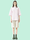 dyed striped short sleeve shirt light pink - VOYONN - BALAAN 9