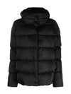 Satin & Lady Faux Fur Hooded Padding Black - HERNO - BALAAN 3