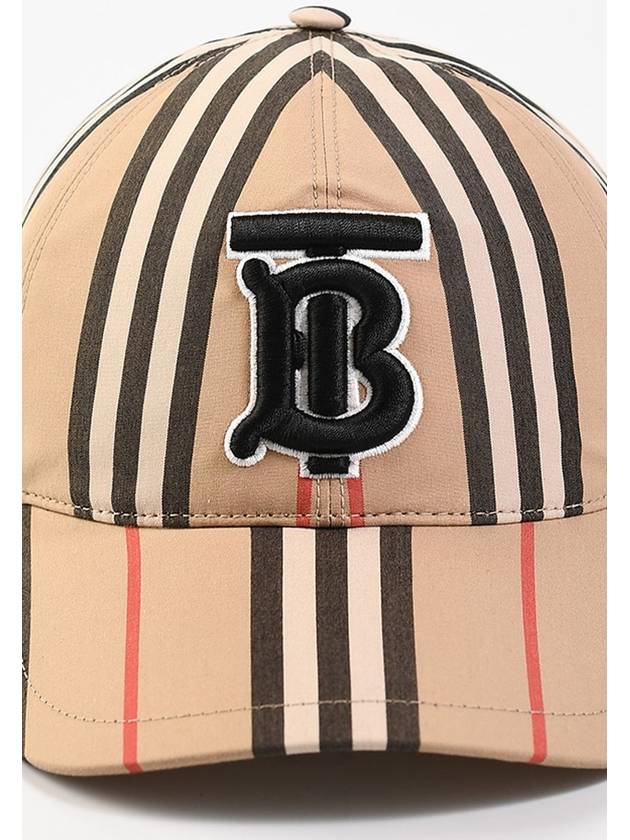 TB Monogram Stripe Cotton Ball Cap Beige - BURBERRY - BALAAN 2