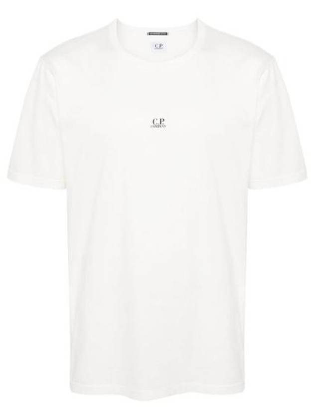 70/2 Mercerized Jersey Logo Short Sleeve T-Shirt White - CP COMPANY - BALAAN 1