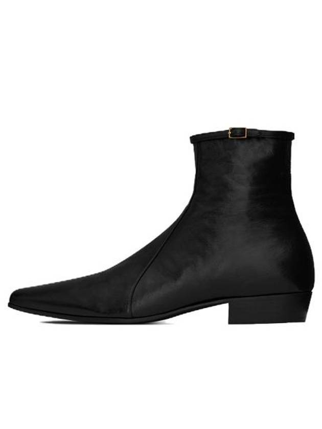 Romeo Calf Leather Ankle Boots Black - SAINT LAURENT - BALAAN 2