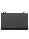 Saffiano Chain Shoulder Bag Black - PRADA - BALAAN 1