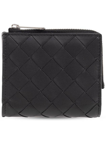 Intrecciato Bifold Calfskin Half Wallet Black - BOTTEGA VENETA - BALAAN 2