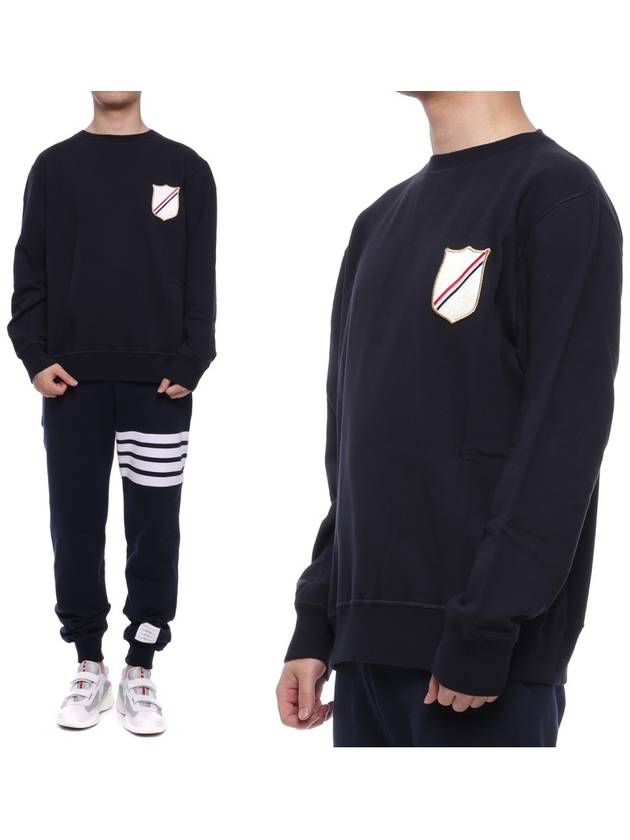 Men's Crest Patch Sweatshirt Navy - THOM BROWNE - BALAAN 2