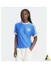 Adicolor 3 Stripes Pinstripe Short Sleeve T-Shirt Blue - ADIDAS - BALAAN 2