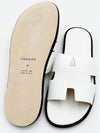 Izmir Leather Slippers Blanc - HERMES - BALAAN 7