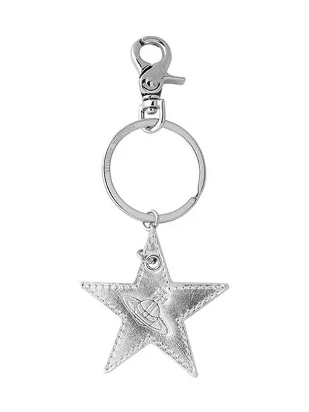ORB leather star charm key holder silver - VIVIENNE WESTWOOD - BALAAN.