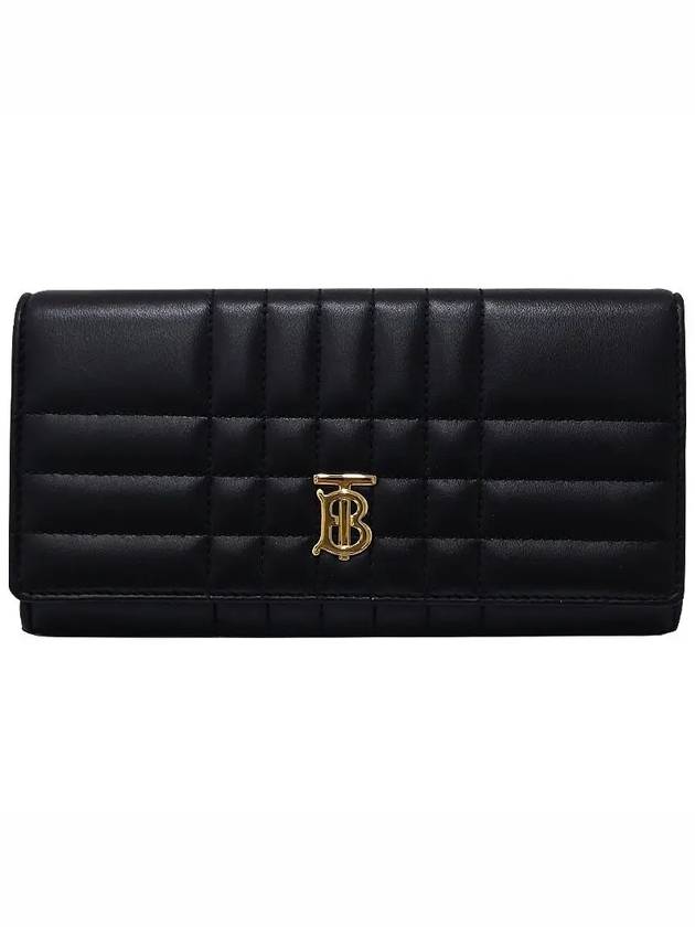 Lola Continental Quilted Leather Long Wallet Black - BURBERRY - BALAAN 4