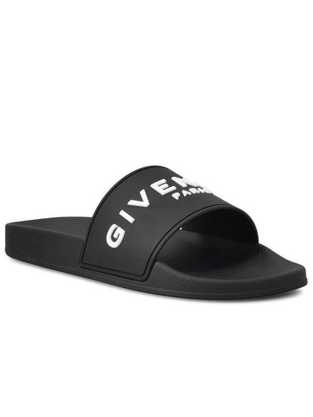 Logo Rubber Slide Slippers Black - GIVENCHY - BALAAN 3