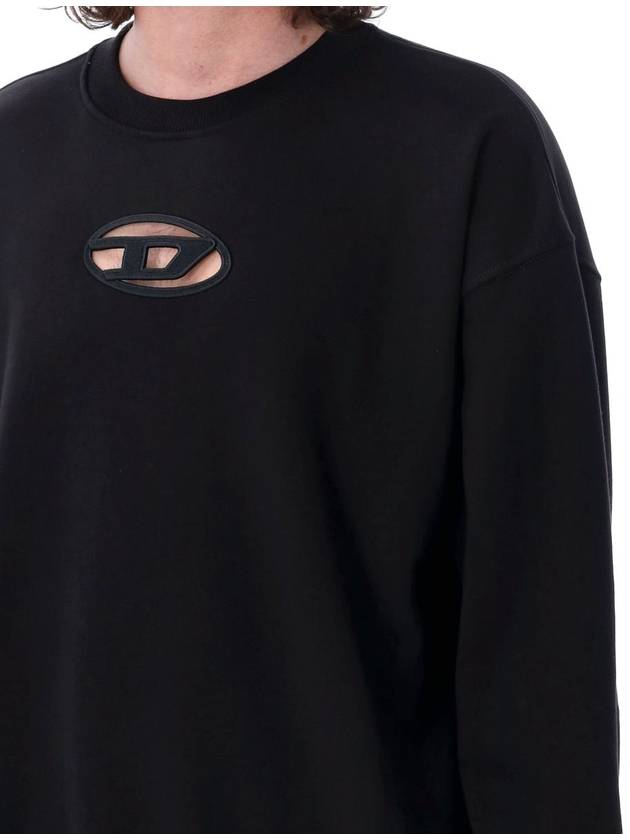 S Boxt OD Cut Out Oval D Logo Sweatshirt Black - DIESEL - BALAAN 4