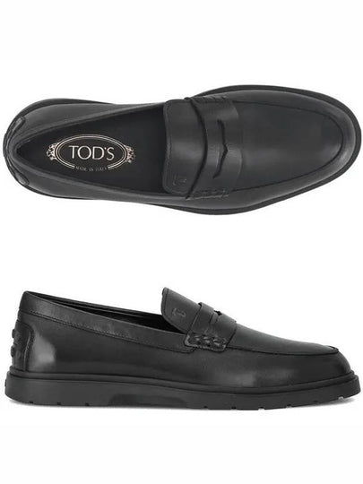 Men's Leather Penny Loafers Black - TOD'S - BALAAN 2