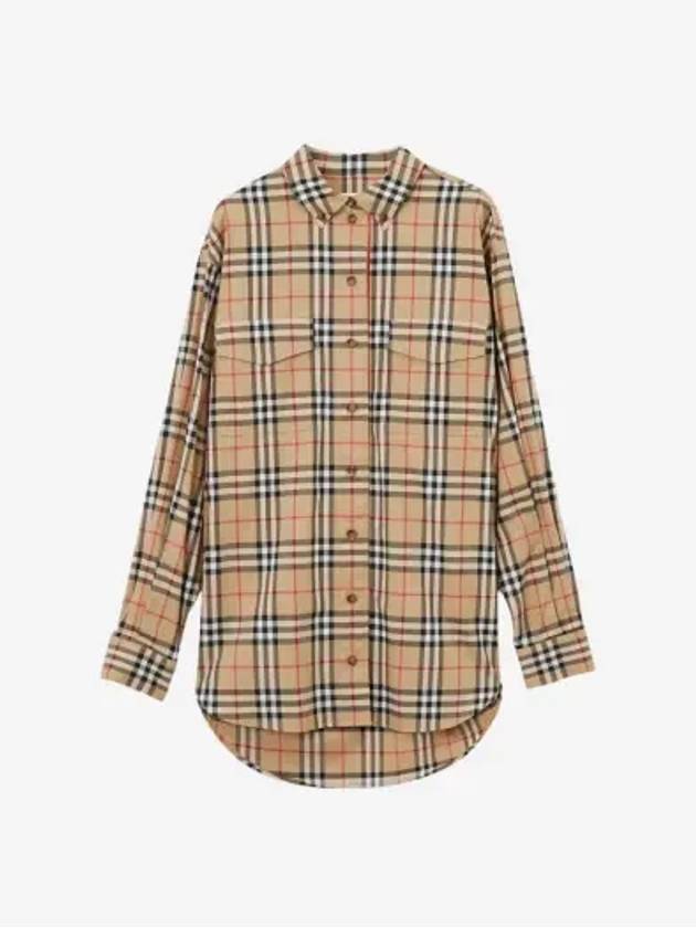 Vintage Check Overfit Shirt Beige - BURBERRY - BALAAN 3