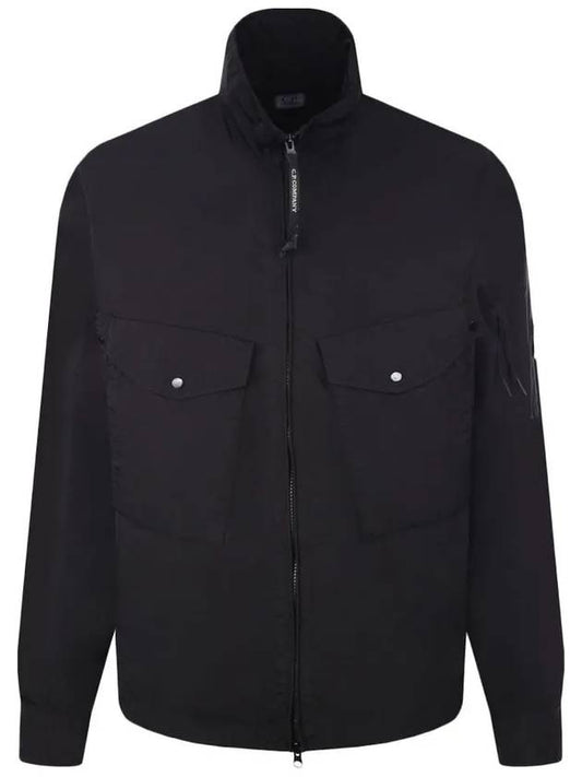 Chrome R Lens Wappen Overshirt Zip-Up Jacket Black - CP COMPANY - BALAAN 2