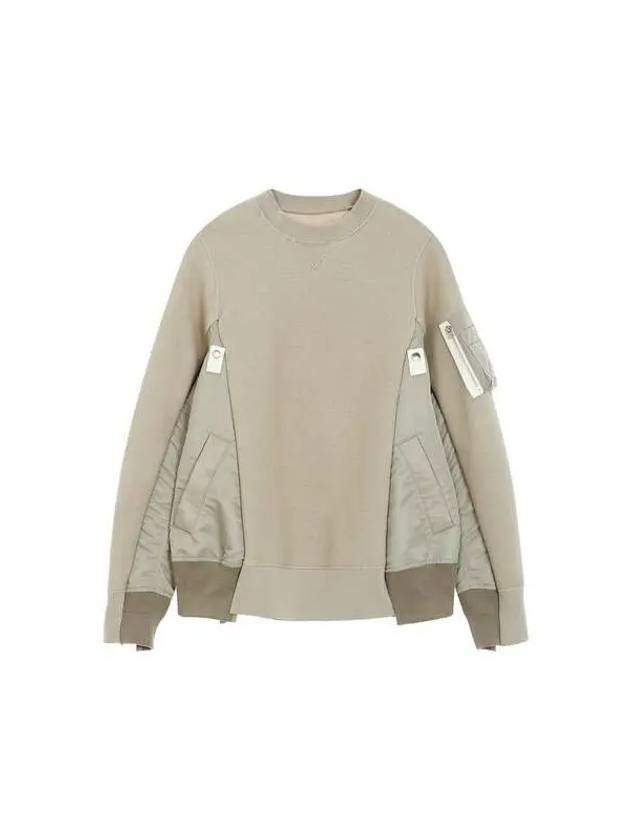 Nylon mix sponge sweatshirt light khaki 270600 - SACAI - BALAAN 1
