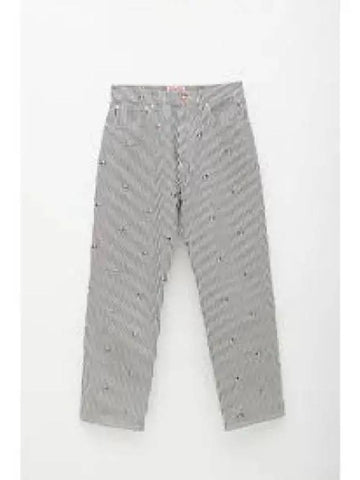 Rinse Striped Jogger Pants Blue Denim FD55DP4066J1DM 1232037 - KENZO - BALAAN 1