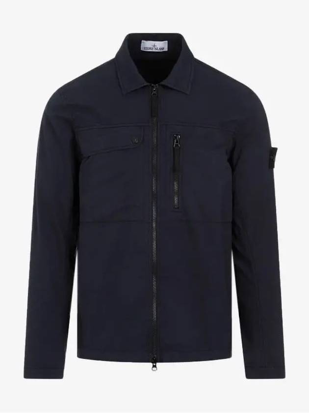 Supima Cotton Twill Stretch-TC Jacket Navy Blue - STONE ISLAND - BALAAN 2