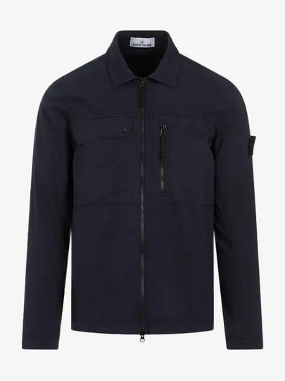 Supima Cotton Twill Stretch-TC Jacket Navy Blue - STONE ISLAND - BALAAN 2