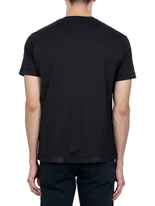 Logo Patch Short Sleeve T-Shirt Black - STONE ISLAND - BALAAN 5