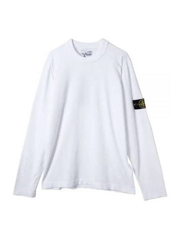 Logo Patch Crewneck Knit Top White - STONE ISLAND - BALAAN 1