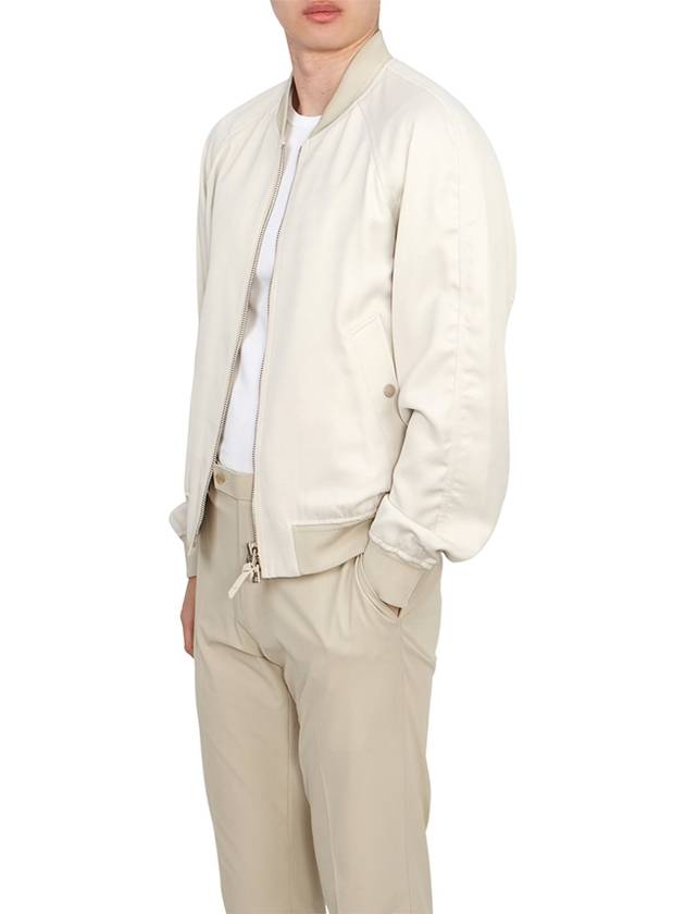 Cady Zip-Up Bomber Jacket White - TOM FORD - BALAAN 8