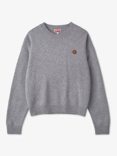 Paris Merino Wool Jumper Knit Top Misty Grey - KENZO - BALAAN 2