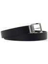 Reversible Saffiano Leather Belt Black - PRADA - BALAAN 4