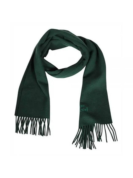 Logo Wool Fringe Muffler Anthracite Green - VIVIENNE WESTWOOD - BALAAN 1