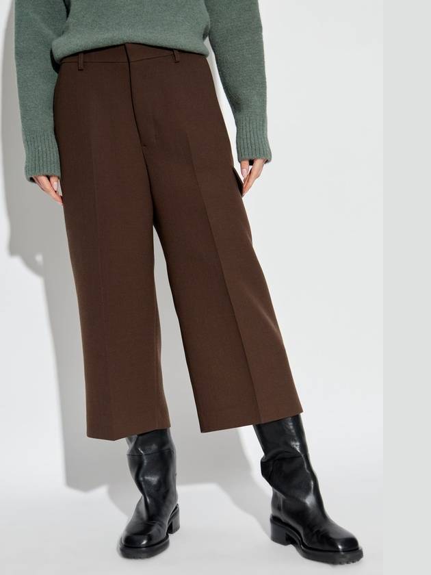 Ami Alexandre Mattiussi Wool Trousers, Women's, Brown - AMI - BALAAN 3