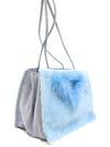 Women's Fur Metal Logo Mustang Tote Bag Sky Blue 1BG121 2EC6 F0637 - PRADA - BALAAN 3