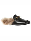 Prince Town Fur Leather Bloafers Black - GUCCI - BALAAN 4