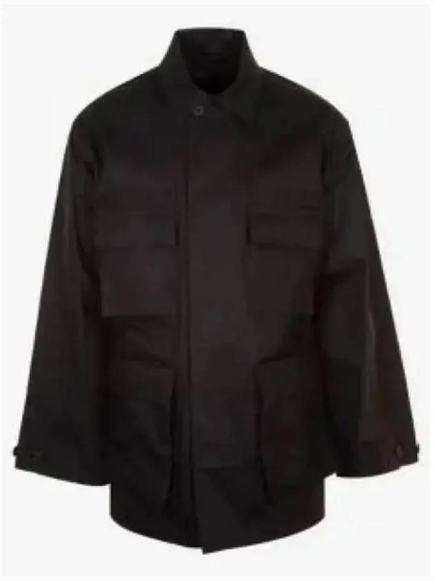 Men's Cotton Drill Cargo Jacket Black - BALENCIAGA - BALAAN 2