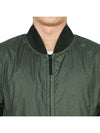 Men's Wappen Patch Zip-Up Bomber Jacket Green - STONE ISLAND - BALAAN 7