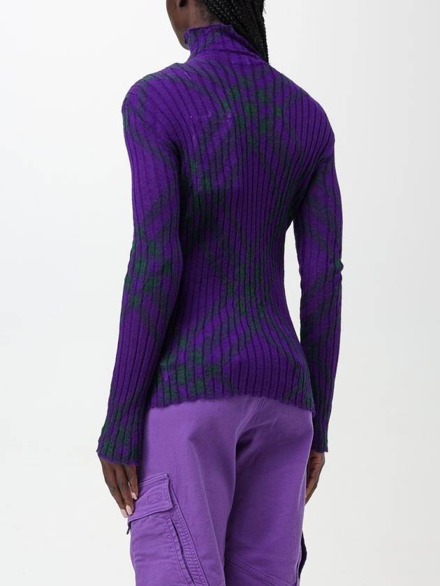 Check Mohair Blend Turtleneck Royal - BURBERRY - BALAAN 4