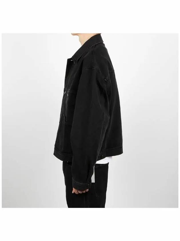 Heavy Soft Bleached Denim Jacket Black - LEMAIRE - BALAAN 4