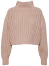 High Neck Back Button Crop Knit Top Pink - MAX MARA - BALAAN 2