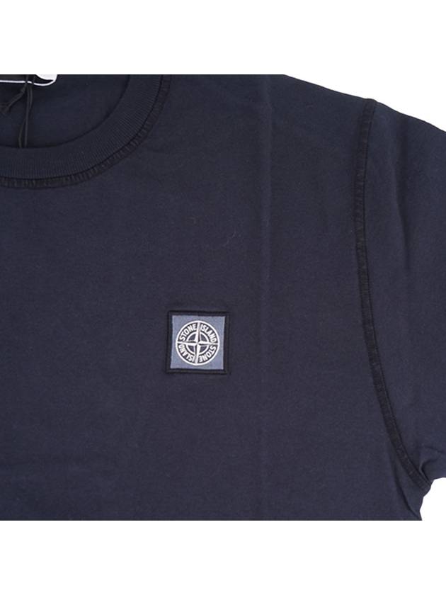 Organic Cotton Short Sleeve T-Shirt Navy - STONE ISLAND - BALAAN 3