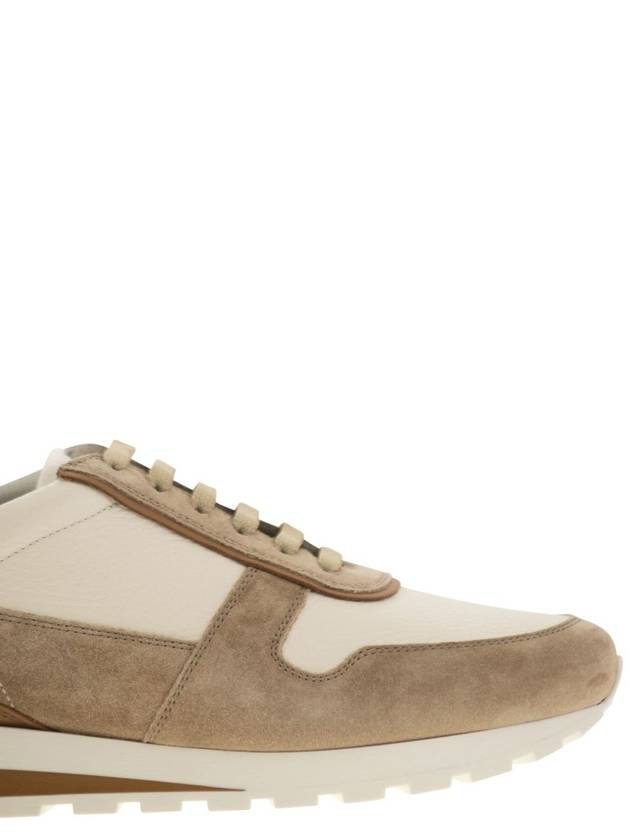 Suede Leather Low Top Sneakers Beige - BRUNELLO CUCINELLI - BALAAN 7