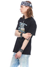 Patchwork Print Short Sleeve T-Shirt Black - MOOSE KNUCKLES - BALAAN 5