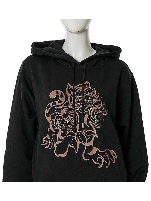 Women's Tiger Printing Hooded Sweatshirt Black Hooded 2SW873 4ML 99 - KENZO - BALAAN 4