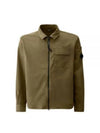 Gabardine Zip Up Long Sleeve Shirt Green - CP COMPANY - BALAAN 2