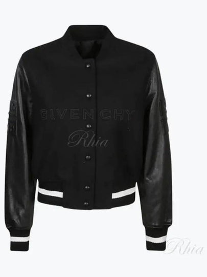 Embossed 4G Emblem Cropped Bomber Jacket Black - GIVENCHY - BALAAN 2