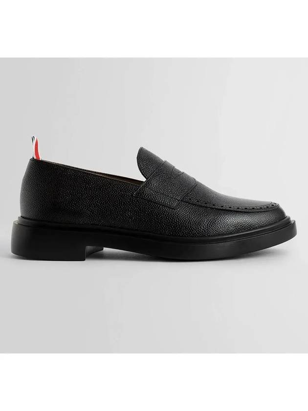 Pebble Grain Rubber Sole Penny Loafer Black - THOM BROWNE - BALAAN 3