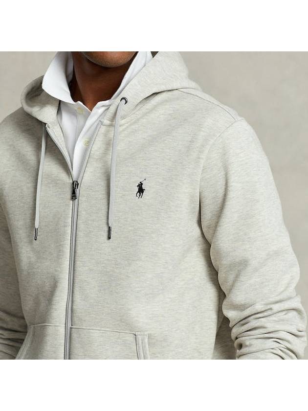 Embroidered Logo Zip Up Hoodie Grey - POLO RALPH LAUREN - BALAAN 5