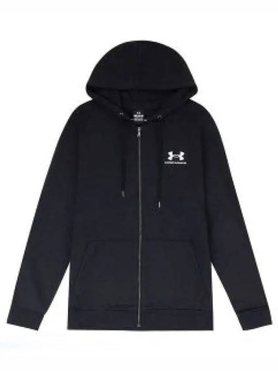 Essential Fleece Hooded Jacket Black - UNDER ARMOUR - BALAAN 2